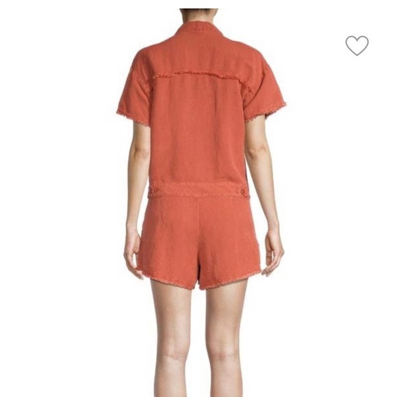 Young fabulous & broke Felix raw edge romper cute orange medium 0003 - Picture 2 of 11